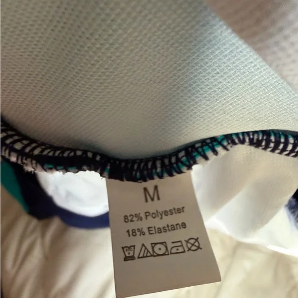 Long-Sleeve Colorblock Zip Front One-Piece Swimsuit - Navy, Teal & Orange - Picture 5 of 8